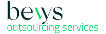 Logo Bevys le V est de couleur vert. outsourcing services, en vert .